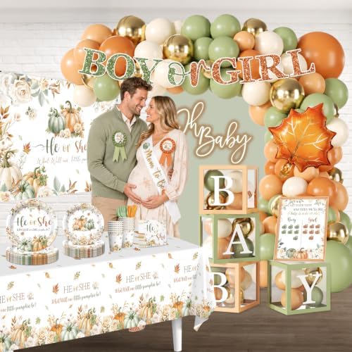 306 Pcs Pumpkin Gender Reveal Decorations, Fall Gender Reveal Pumpkin Theme - Image 6
