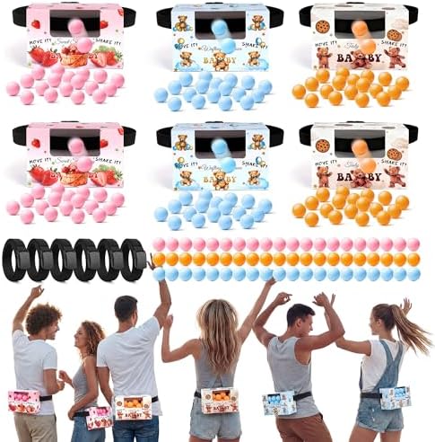 6 Sets Baby Shower Games for Boy or Girl, Twerk Pong Gender Reveal Game by Unknown