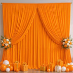 20x10FT Backdrop Curtains with Rod Pockets - Wrinkle Free Photo Stage Backdrop 4 Panels Curtains Drapes for Photography Wedding Party Baby Shower Decorations (Orange) by Unknown