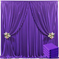 4 Panels Purple Backdrop Curtain for Parties Wedding Wrinkle Free Purple Photo Curtains Backdrop Drapes Fabric Decoration for Birthday Party Photography 20ft(W) x 10ft(H) by Tao-GePartyDecorations