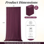 50ft x 15ft Burgundy Backdrop Curtains for Wedding Parties, 10 Panels Extra Long Wrinkle Free Fabric Drapes Photo Backdrop for Baby Shower Birthday Stage Reception Lobby Decoration - Image 7