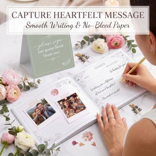 Wedding Guest Book and Vow Book Set Sage Green Linen Photo - Image 3