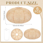Hortsun 6 Pcs Print Burlap Oval Paper Lanterns Boho Chinese Paper Lanterns Decorative Farmhouse Classroom Decor Home Sweet Classroom Birthday Party Ceremonial Event (12 Inch) - Image 2