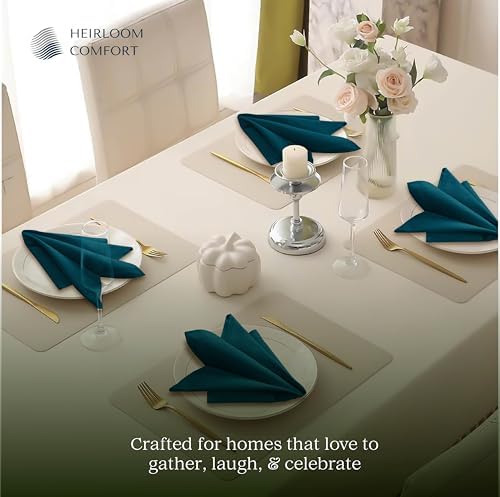 Multi Color Cloth Napkins 18x18 Inch - Set of 12-100% Cotton, Soft - Perfect Hotel Quality Napkin for Table, Dinner, Weddings, Everyday Dining - Turquiose Blue, Teal Green, Navy - Image 4