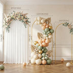 2 Pack Arch Backdrop Stand and Cover Sturdy 7.2FT ＆ 6FT Gold Metal Gold Metal Frame Balloon Arch Stand Set for Wedding Birthday Graduation Party Baby Shower Backdrop Decoration - Image 2
