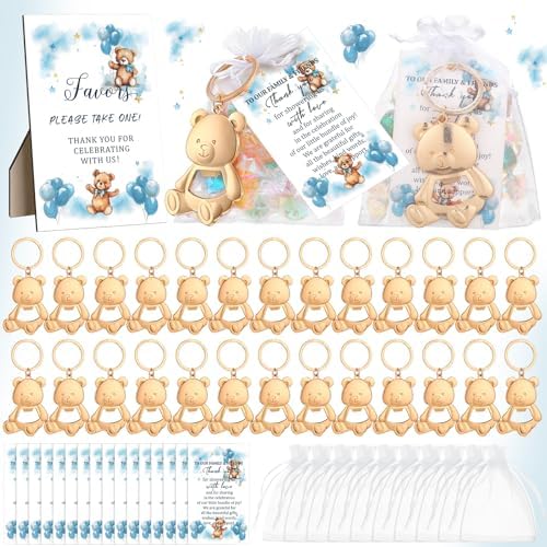 50 Set Bear Bottle Opener Baby Shower Party Favors Bulk,Blue by Sacubee