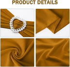 Pack of 120 Spandex Chair Sashes Bows Stretch Chair Cover Band with Buckle Slider Universal Elastic Chair Ties for Wedding Banquet Party Event Decoration (Gold) - Image 3