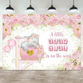 5x4ft Elephant Baby Shower Backdrop A Little Baby Girl is On The Way Photography Background Pink Floral Balloon Mailbox Baby Girls Party Banner Decorations Newborn Portrait Photo Booth Prop by ASDCXZ