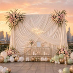 20ft x 10ft White Backdrop Curtains for Parties, 4 Panels 5ft x 10ft Wrinkle-Free Polyester Photo Backdrop Drapes for Wedding Birthday Baby Shower Graduation Photography Background - Image 5