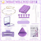 Aliceset 92 Pcs Baby Shower Prizes for Game Party Winners Baby Shower Favors Gifts Includes Hair & Beauty Accessories Jewelry Box with Gift Bag for Gender Revealed Wedding Bridal Party Favors (Purple) - Image 3