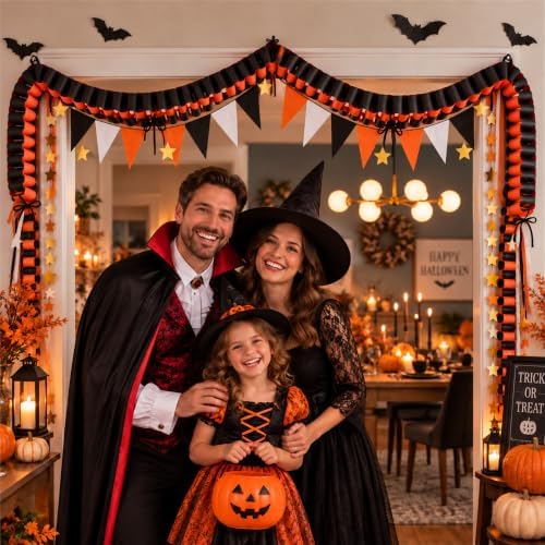 Chunky Halloween Paper Chain Garland Strip Orange Black 500 Sheets 3 x 8 in - Image 7