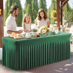 Shillance 6 Packs Green Spandex Table Clothes for 6 Foot Rectangle Table, Spandex Table Covers 6FT Stretch Table Skirts Wrinkle Free Fitted Table Cloth for Easter, Wedding, Banquet & Parties - Image 5