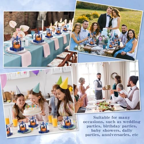 Thenshop 50 Pcs Clear Cupcake Boxes Individual 3.5 Inch, Navy Blue - Image 6