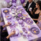Purple Iridescent Party Tableware for 40 Guests, Holographic Paper Plates - Image 6