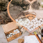 Wedding Guest Book Alternative with Wooden Hearts, Rustic Heart Drop Sign - Image 3