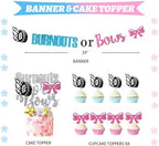 Hombae Burnouts or Bows Gender Reveal Decorations Kit - 171 Pcs Boy or Girl Gender Reveal Party Supplies with Backdrop, Balloons & Confetti for Baby Shower - Image 4