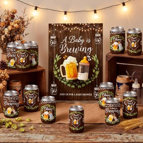 SiliFine 37 Pcs a Baby Is Brewing Diaper Can Coolers Baby Shower Favors - Image 2