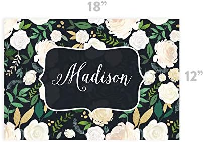 Andaz Press Custom Personalized Disposable Paper Placemats, 12 x 18 Inch, Set of 25, Custom White and Green Floral, Tableware, Dining, Table Setting for Wedding, Bridal Shower, Baby Shower, Holiday - Image 3