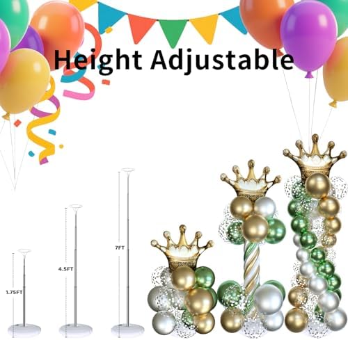 Balloon Arch Kit Balloon stand - Set of 6 Adjustable 7 Feet Balloon Arch Stands with Bases for Floor, Tall Balloon Tower Pillar Assembly Kit for Birthday, Party Decorations - Image 3