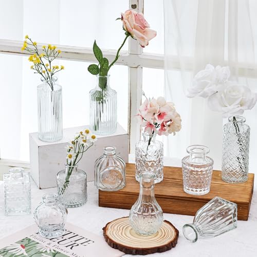 Fixwal 36pcs Glass Bud Vase Bulk Set, Clear Small Glass Vases for Flowers - Image 2