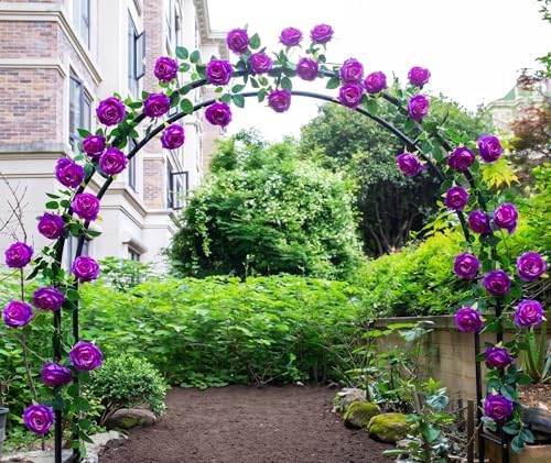 2Pcs 12Ft Bendable Flower Garland Faux Rose Vine for Home Decor,Purple - Image 5