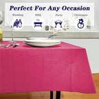 [6 Pack] Hot Magenta Paper Tablecloth Disposable for Rectangle Tables, 54 X 108 Inch Party Table Cover with Plastic Backing, Waterproof 3 Ply Table Cloth for Bachelorette Valentine's Day - Image 3