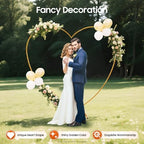 Heart Shape Wedding Arches for Ceremony, 6.9FT Gold Love Arch Backdrop Stand, Metal Heart-Shaped Balloon Arch Frame for Wedding Baby Shower Bridal Birthday Christmas Party Decorations - Image 2