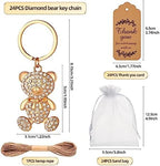 24Pcs Diamond Small Bear Keychain Baby Shower Party Favors for Guests - Image 2