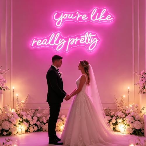 You're Like Really Pretty Neon Signs for Wall Decor, 56.34" Pink Light - Image 5