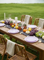 bUCLA 100PCS Purple Plastic Plates - Purple Lavender Disposable with Gold Rim - Include 50 Pieces 10inch Dinner & 50 Pieces 7inch Dessert Plates, Ideal for Party, Birthday & Spring - Image 4