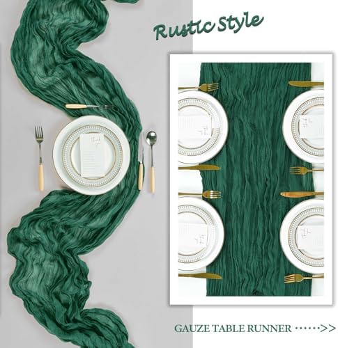 12 Pack 23 x 120 Inch Emerald Green Table Runner 10Ft Cheesecloth - Image 6