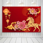 AOFOTO 12x10ft Happy Chinese New Year Backdrop China Spring Festival Lunar Year of The Horse Decoration Banner Paper Cut Flowers CNY Lanterns 2026 Background Party Supplies Photoshoot Studio Props - Image 5