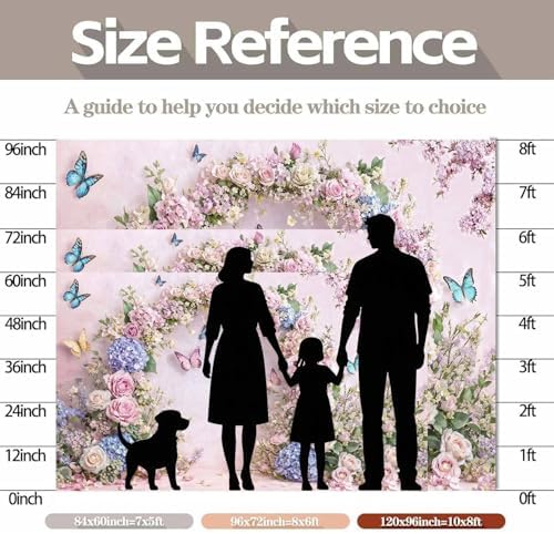 10x8ft Pink Butterfly Floral Backdrop Baby Shower Colorful Flowers Backdrops for Photograph Background Wedding Girl Birthday Table Cake Party Decorations Photo Studio Props - Image 7