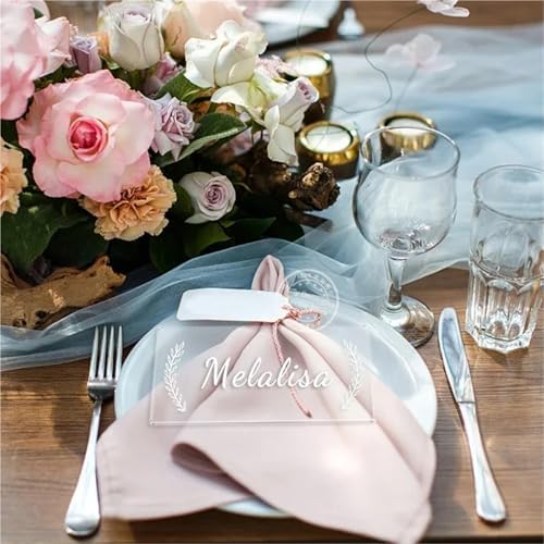 90Pcs Clear Acrylic Place Cards for Wedding Seating, Blank Rectangle Table Name Tags DIY - Image 3