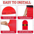 VitalCozy 7.2 ft Christmas Belt Arch Cover Spandex Santa Gold Buckle - Image 5