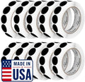 Perco Black Perforated Round Circle Dot Sticker 1-Inch Labels — 10 Rolls, 10,000 Stickers - Bold High Contrast for Pricing, Writing & Bin Labels, Strong Adhesive - Made in USA by Perco