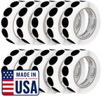 Perco Black Perforated Round Circle Dot Sticker 1-Inch Labels — 10 Rolls, 10,000 Stickers - Bold High Contrast for Pricing, Writing & Bin Labels, Strong Adhesive - Made in USA by Perco