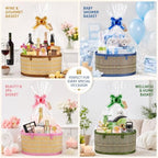Dreamtop 4 Set Baskets for Gifts Empty, Woven Bamboo Gift Basket Empty Large with Handles, Sturdy Gift Basket Kit Empty to Fill for Christmas Birthday Baby Shower Wedding Gift (Colorful) - Image 4