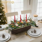 NUPTIO Wooden Flower Box Centerpieces, Rectangle, 11.8" Long, Brown, 6 Pcs - Image 6