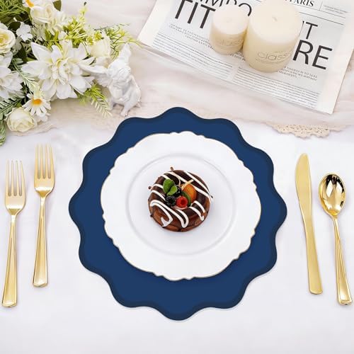 100 Pcs Navy Blue Thick Paper Placemats, Disposable Waterproof Place Mats - Image 4