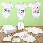 Panitay 126 Pcs Baby Shower DIY Bodysuit Set Bib 25 Blank White Newborn Bodysuit 25 Stencils 24 Marker 1 Sign 50 Pins(Woodland Animals) - Image 5