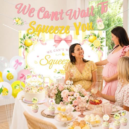 ZestZing Lemon Bow We Can't Wait to Squeeze You Baby Shower Decorations - Image 3