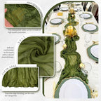 20 Pack Olive Green Cheesecloth Table Runner Wedding Birthday Table Decor - Image 3