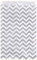 888 Display - 200 pcs of 8 1/2" x 11" Silver Chevron Paper Gift Bags Shopping Sales Flat Bags by 888DisplayUSA