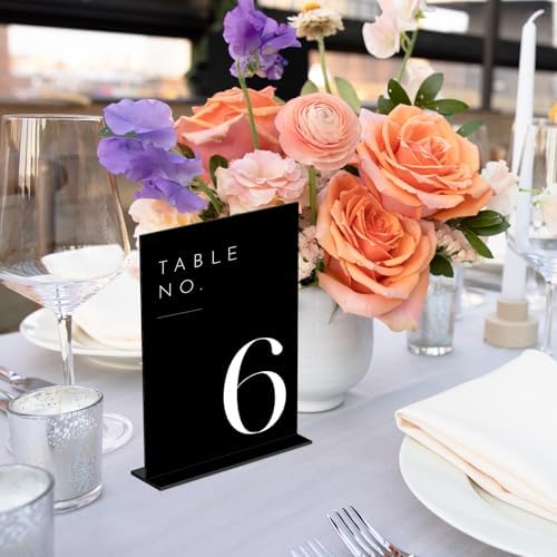 Wedding Black Table Numbers 1-30 with Stands, 5"x7" Black Acrylic Table Numbers with White Font for Wedding Party Reception (1-30, 5"x7") - Image 5