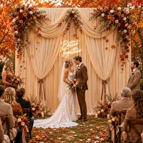 30ft x 10ft Champagne Backdrop Curtains for Parties, 6 Panels 5ft x 10ft Wrinkle-Free Polyester Photo Backdrop Drapes for Wedding Birthday Graduation Baby Shower Photography Background - Image 6