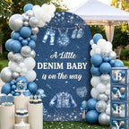 Serencatcher 7.2ft Denim Blue Jean Baby Shower Arch Backdrop Cover - Image 4