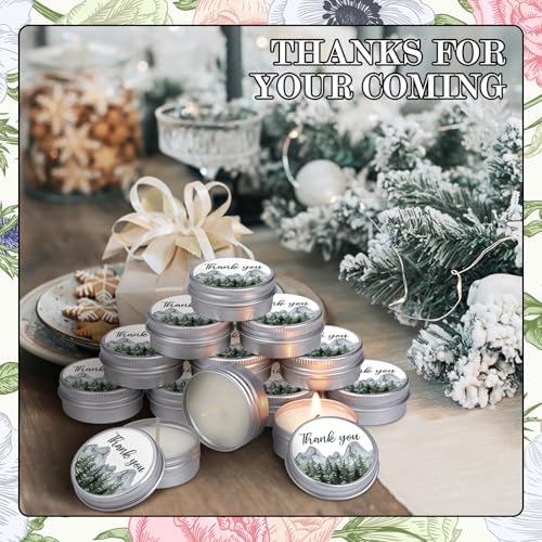 MTLEE 50 Pcs Woodland Wedding Candles Gift Favors for Guests 1 oz - Image 4