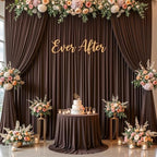 30x10ft Brown Backdrop Curtain for Wedding Parties Wrinkle Free Fabric Brown Drapes Backdrop Decoration for Baby Shower Birthday Photography Decoration 6 Panels, 5ft x 10ft - Image 3