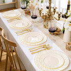 YOUBET 125PCS Ivory Scalloped Plastic Plates for Party Wedding - Image 3